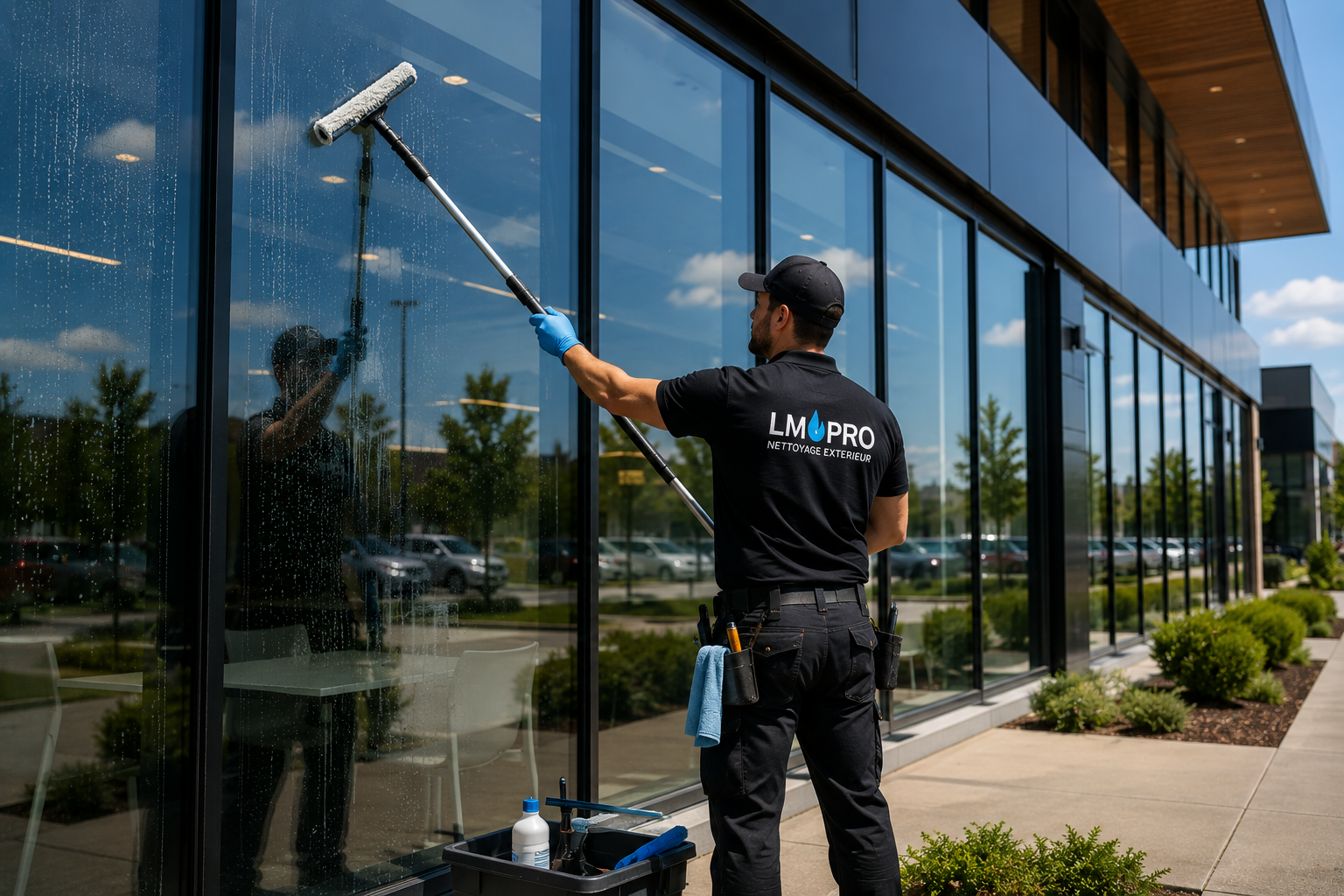 Lavage de vitres commerciales